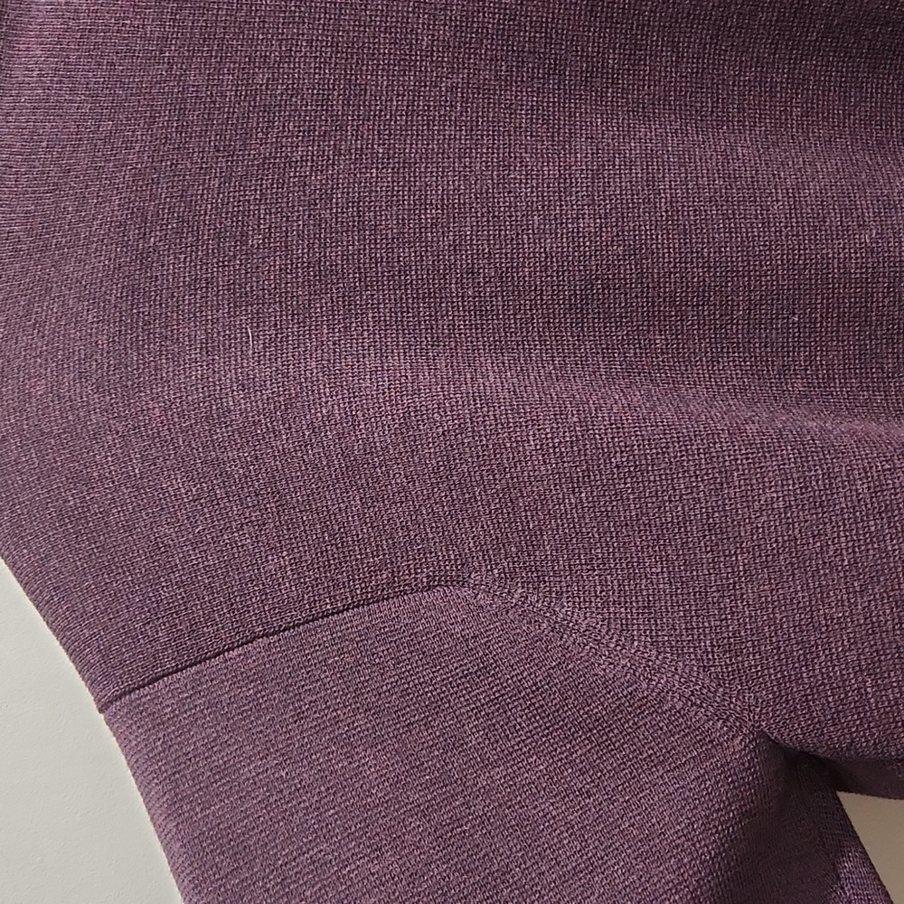 Eileen Fisher Deep Plum Knit Open Cardigan Top - Picture 11 of 12